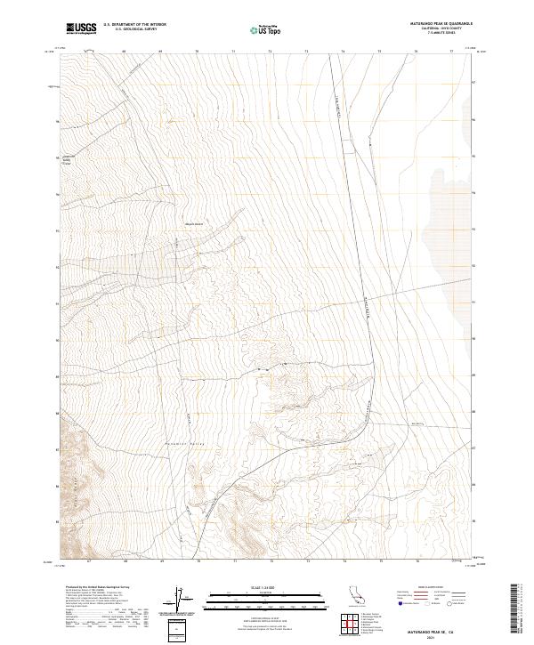 US Topo 7.5-minute map for Maturango Peak SE CA