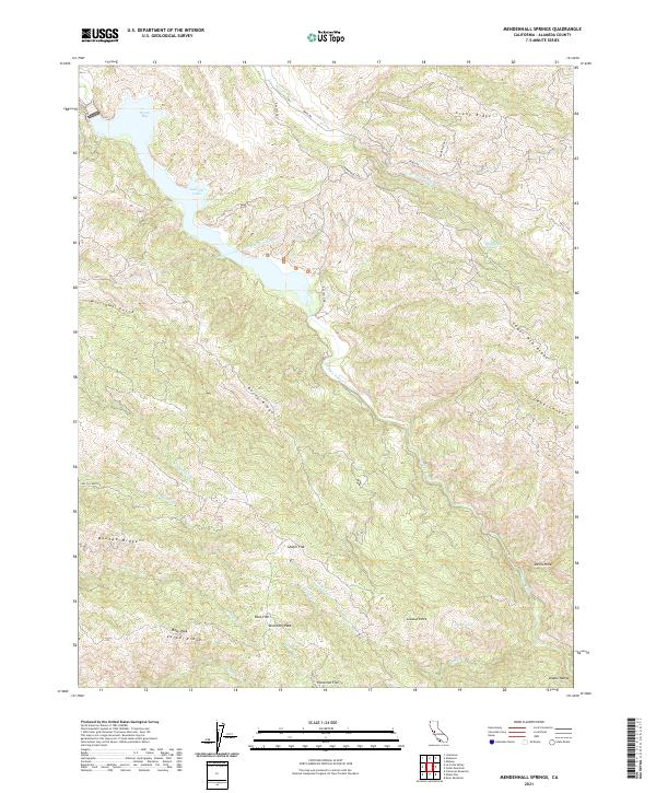 US Topo 7.5-minute map for Mendenhall Springs CA
