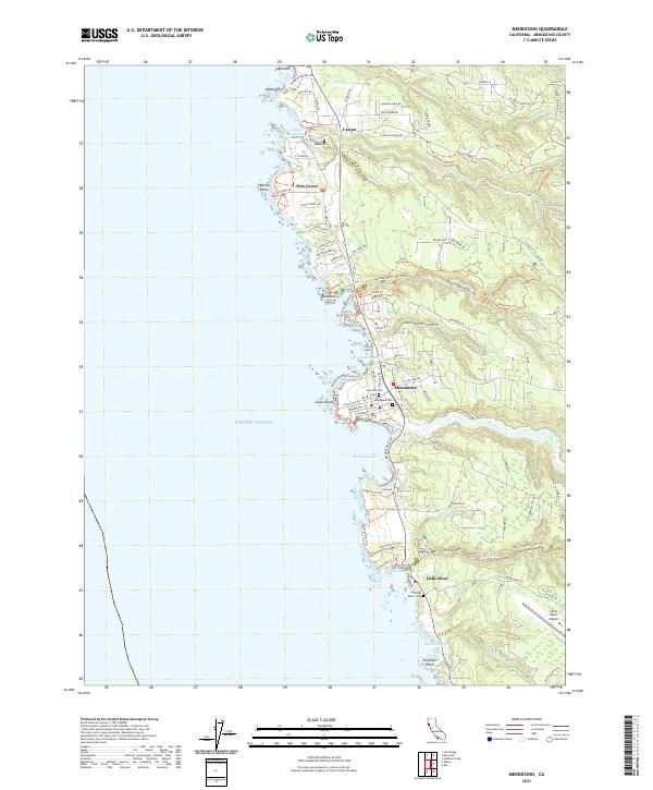 US Topo 7.5-minute map for Mendocino CA