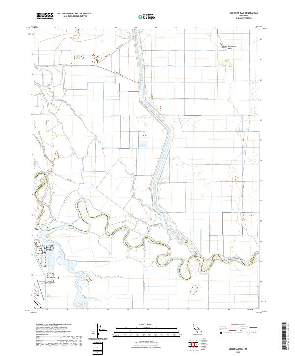 US Topo 7.5-minute map for Mendota Dam CA