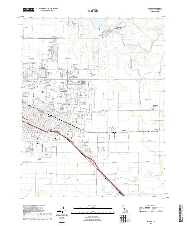 US Topo 7.5-minute map for Merced CA