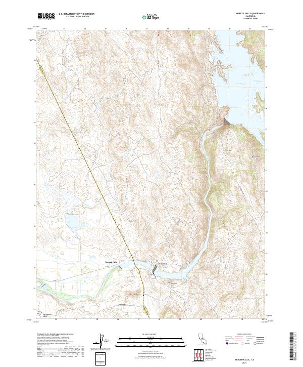 US Topo 7.5-minute map for Merced Falls CA