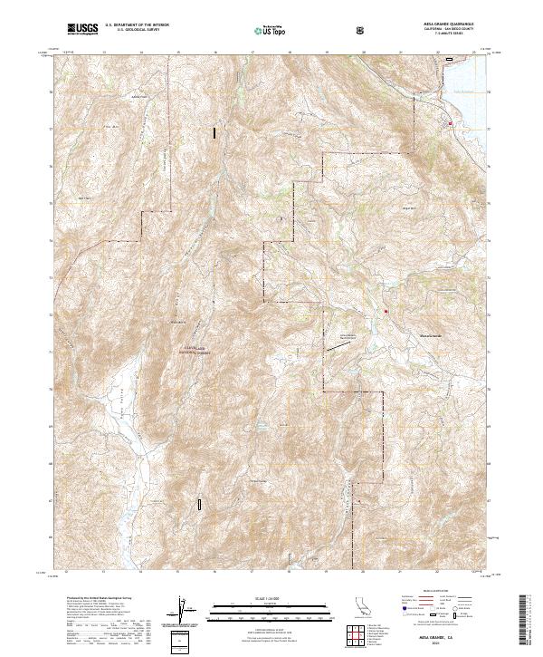 US Topo 7.5-minute map for Mesa Grande CA