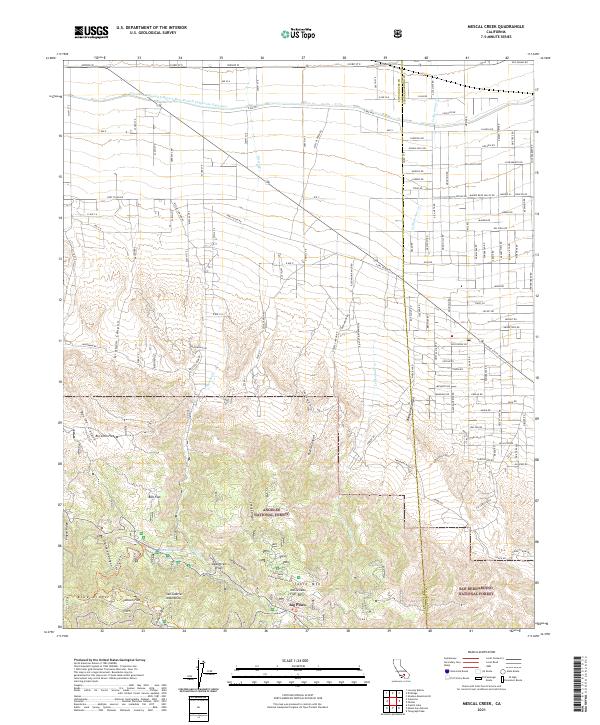 US Topo 7.5-minute map for Mescal Creek CA