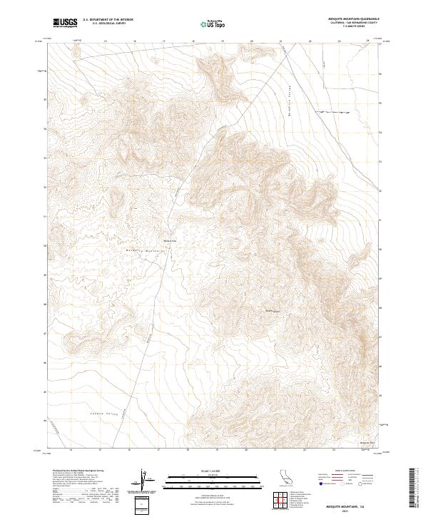 US Topo 7.5-minute map for Mesquite Mountains CA