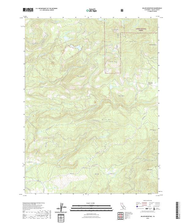 US Topo 7.5-minute map for Miller Mountain CA