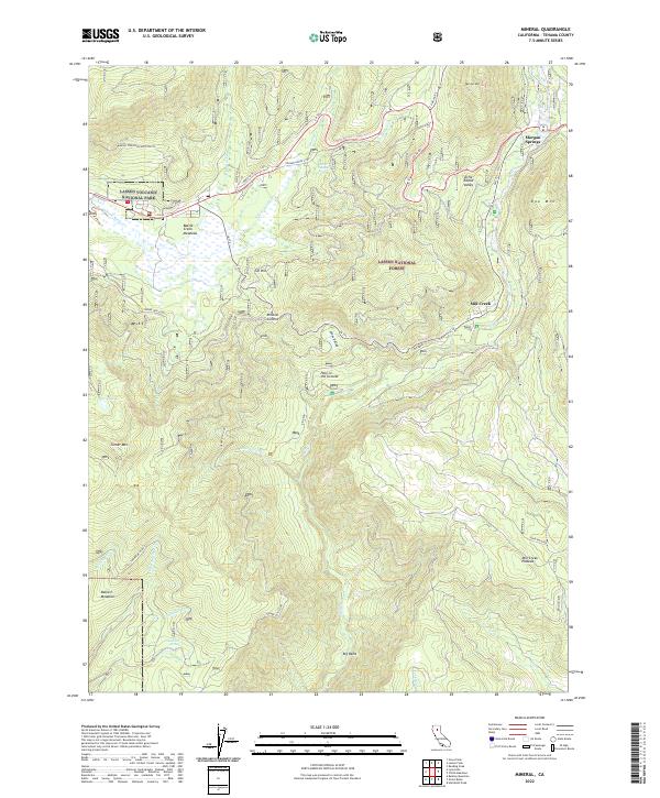 US Topo 7.5-minute map for Mineral CA