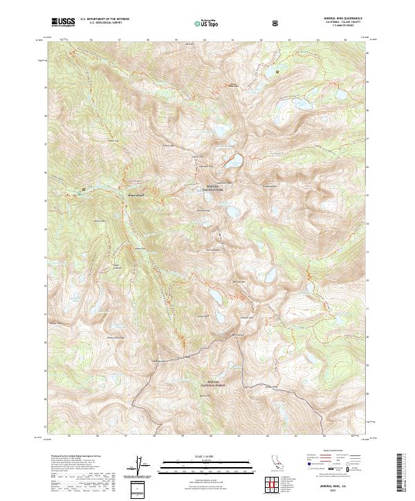 US Topo 7.5-minute map for Mineral King CA