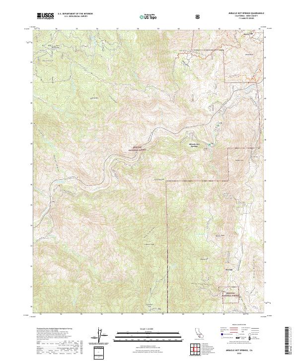 US Topo 7.5-minute map for Miracle Hot Springs CA