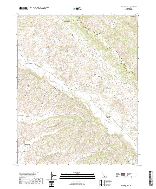 US Topo 7.5-minute map for Monarch Peak CA