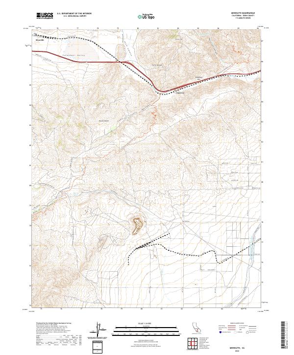 US Topo 7.5-minute map for Monolith CA