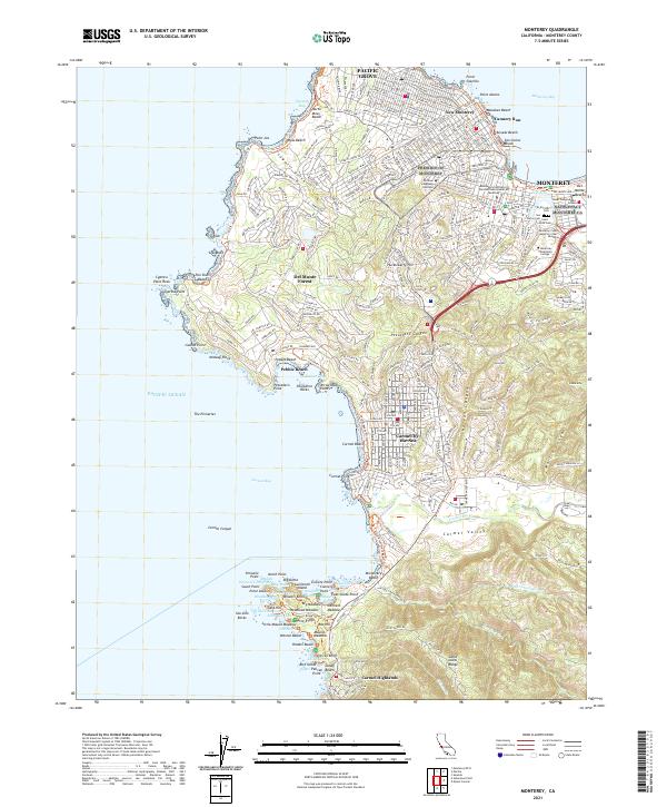 US Topo 7.5-minute map for Monterey CA