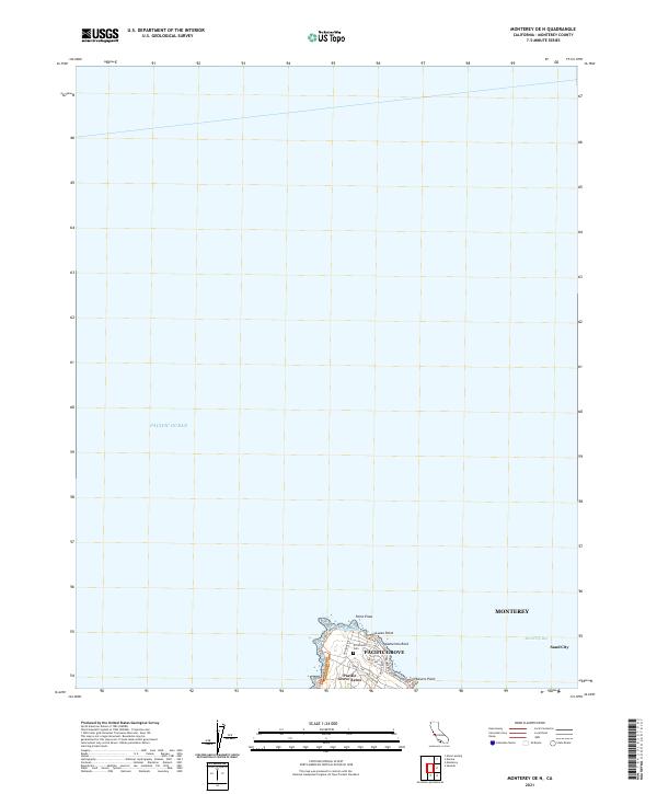 US Topo 7.5-minute map for Monterey OE N CA