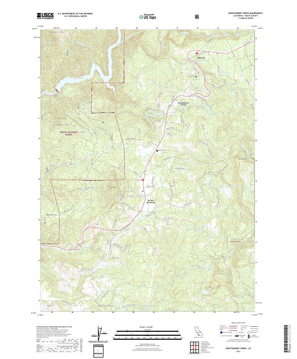 US Topo 7.5-minute map for Montgomery Creek CA