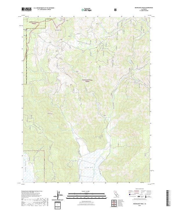 US Topo 7.5-minute map for Moonlight Peak CA