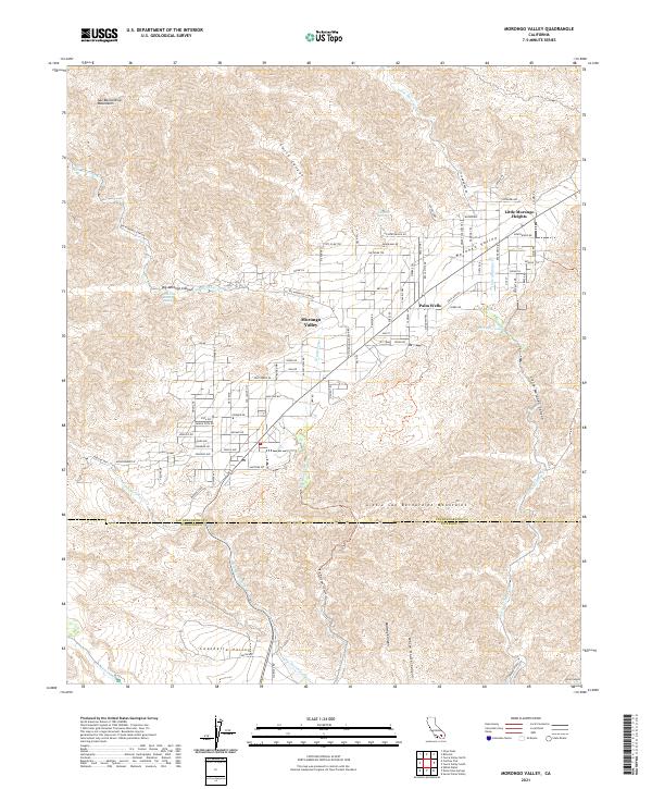 US Topo 7.5-minute map for Morongo Valley CA