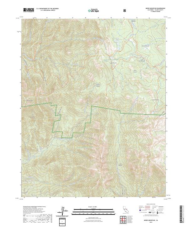 US Topo 7.5-minute map for Moses Mountain CA