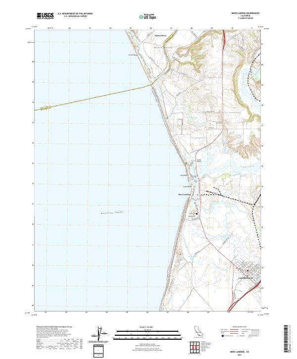 US Topo 7.5-minute map for Moss Landing CA