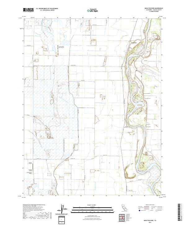 US Topo 7.5-minute map for Moulton Weir CA