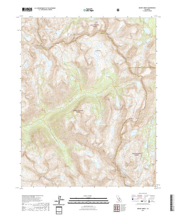 US Topo 7.5-minute map for Mount Abbot CA