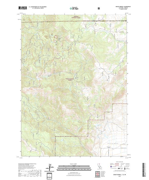 US Topo 7.5-minute map for Mount Bidwell CAOR