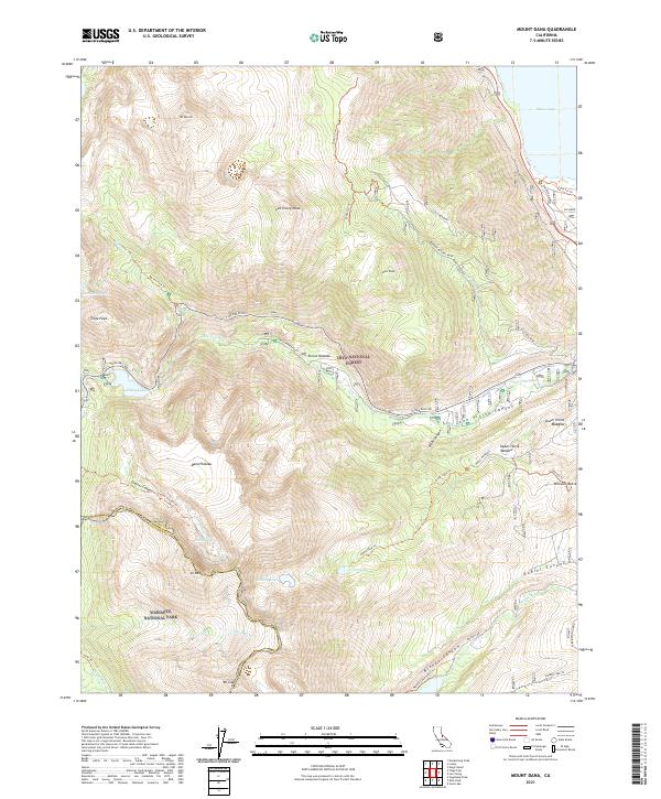 US Topo 7.5-minute map for Mount Dana CA