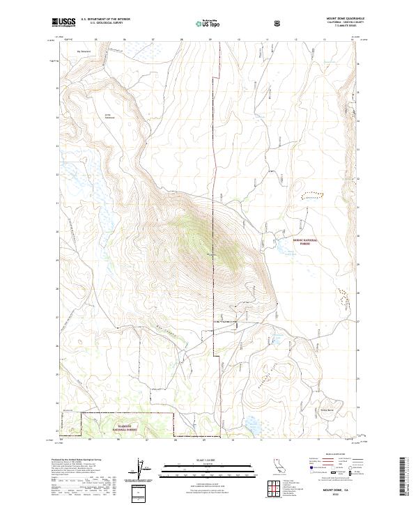 US Topo 7.5-minute map for Mount Dome CA