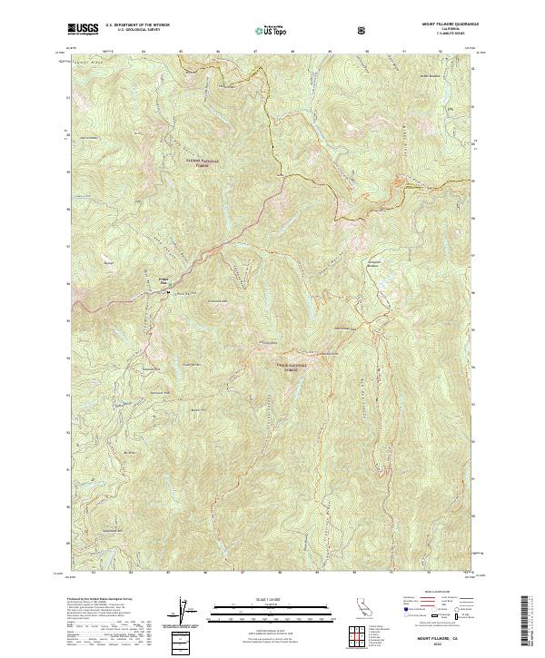 US Topo 7.5-minute map for Mount Fillmore CA