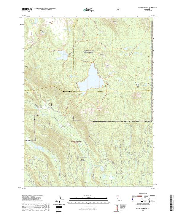 US Topo 7.5-minute map for Mount Harkness CA