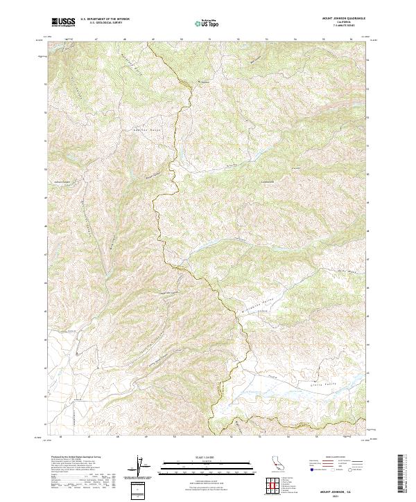 US Topo 7.5-minute map for Mount Johnson CA