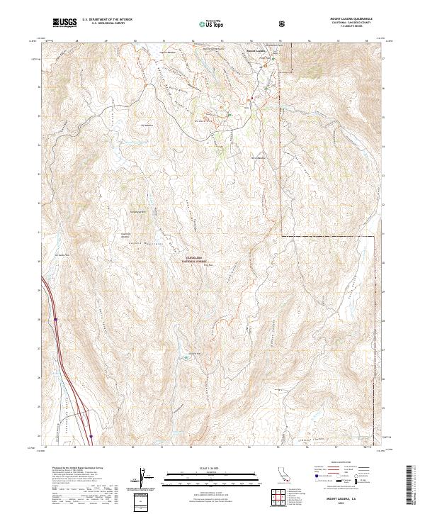 US Topo 7.5-minute map for Mount Laguna CA