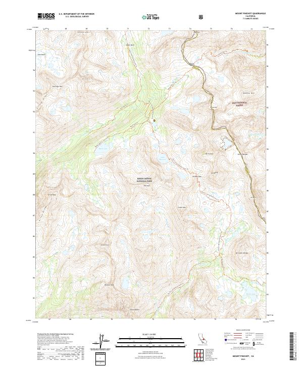 US Topo 7.5-minute map for Mount Pinchot CA