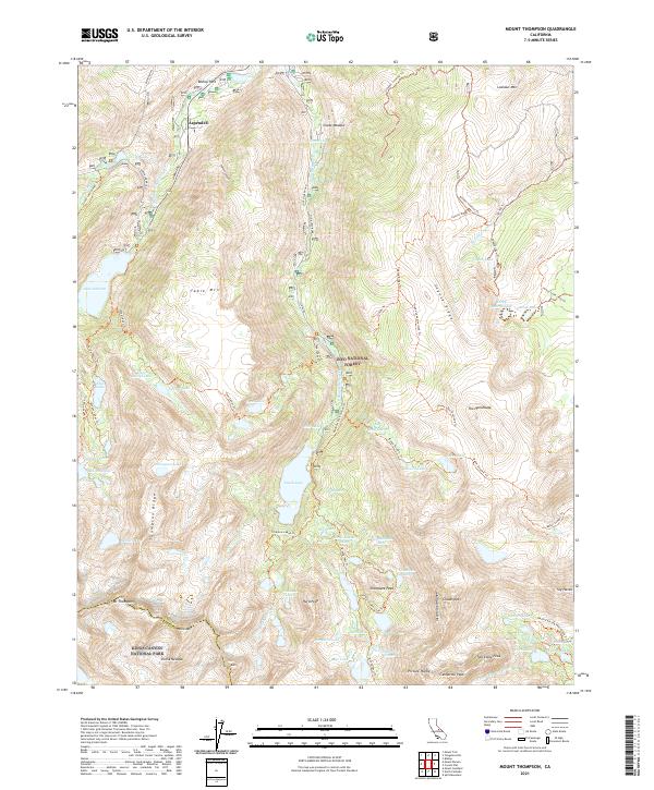 US Topo 7.5-minute map for Mount Thompson CA