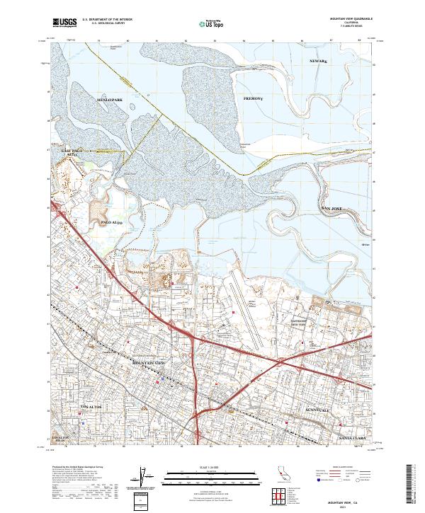 US Topo 7.5-minute map for Mountain View CA