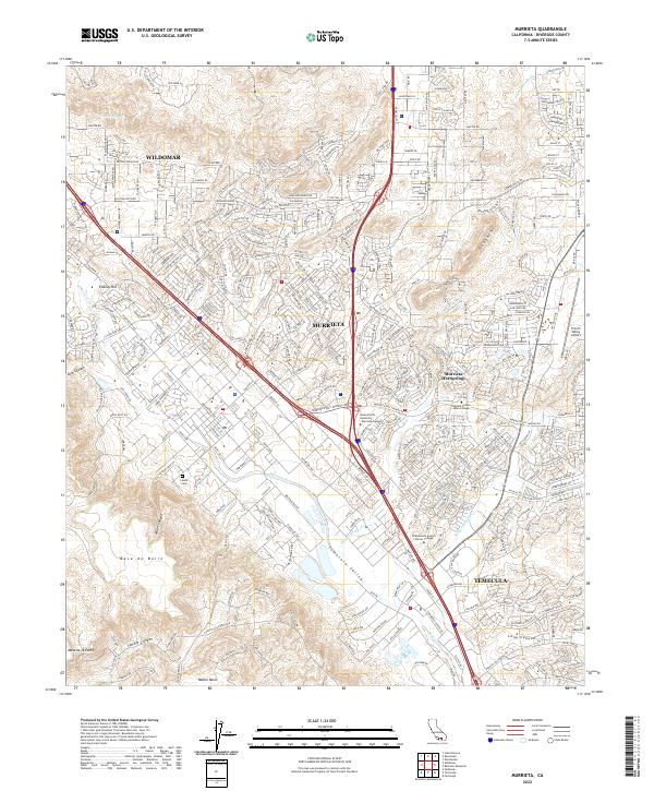 US Topo 7.5-minute map for Murrieta CA