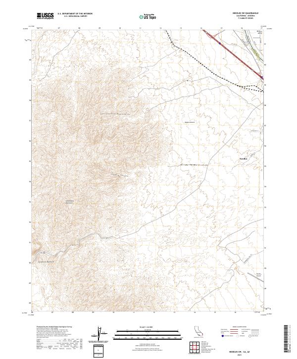 US Topo 7.5-minute map for Needles SW CAAZ