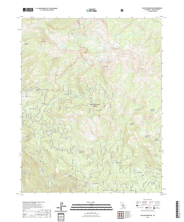 US Topo 7.5-minute map for Nelson Mountain CA