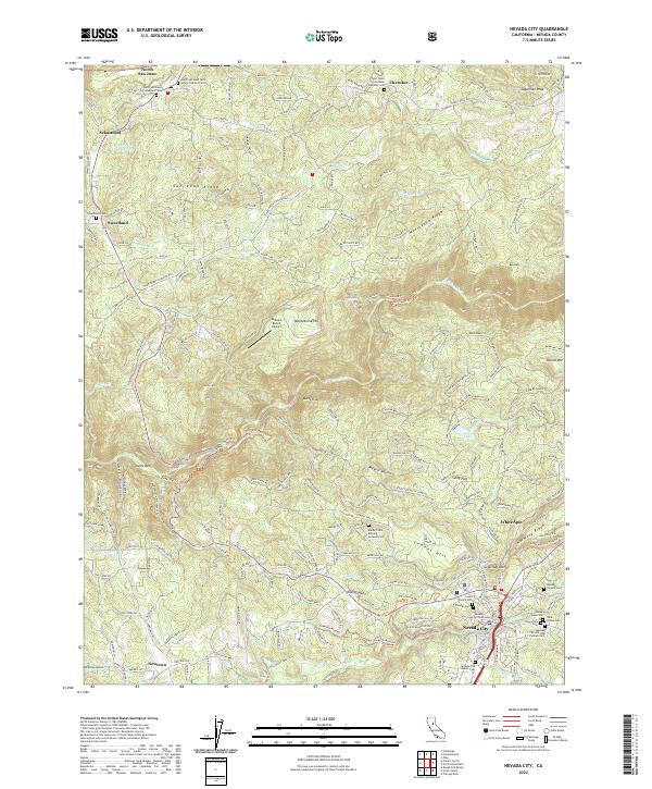 US Topo 7.5-minute map for Nevada City CA