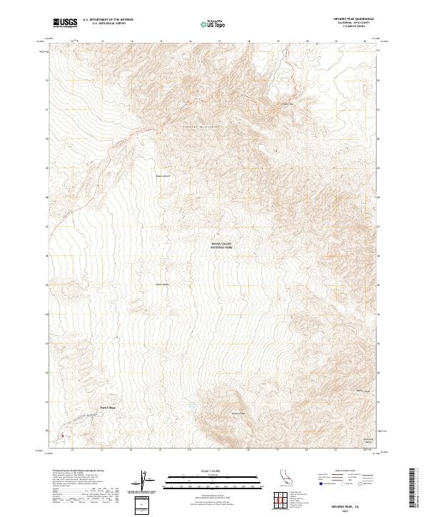 US Topo 7.5-minute map for Nevares Peak CA