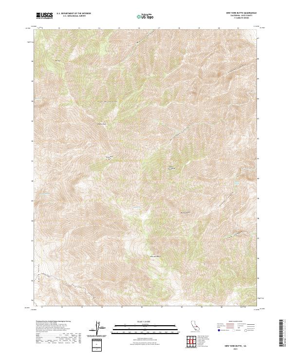 US Topo 7.5-minute map for New York Butte CA