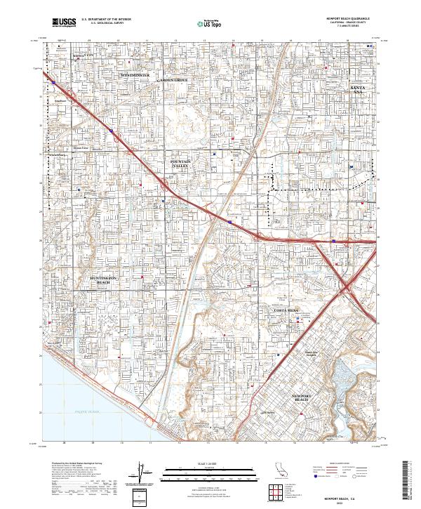 US Topo 7.5-minute map for Newport Beach CA