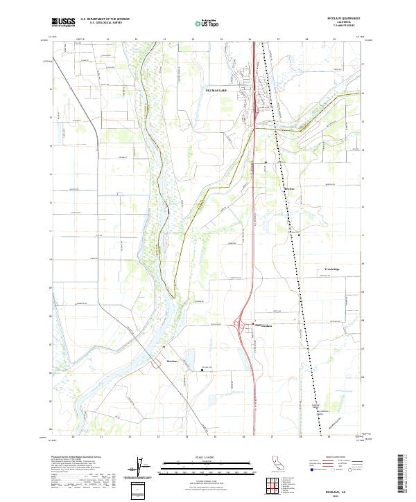 US Topo 7.5-minute map for Nicolaus CA