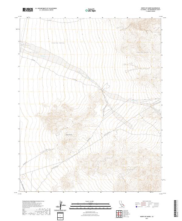 US Topo 7.5-minute map for North of Baker CA