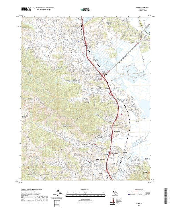 US Topo 7.5-minute map for Novato CA