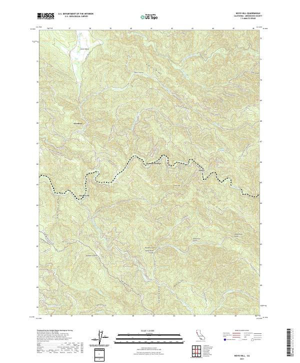 US Topo 7.5-minute map for Noyo Hill CA