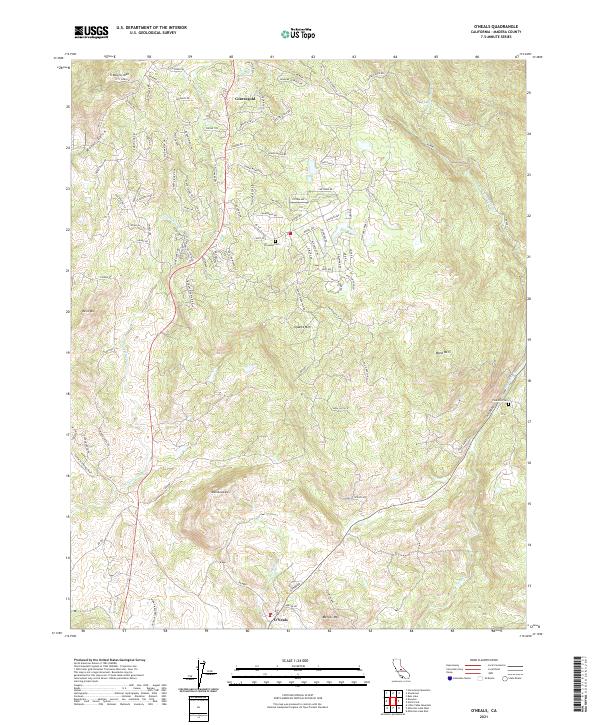 US Topo 7.5-minute map for O'Neals CA