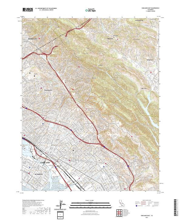 US Topo 7.5-minute map for Oakland East CA