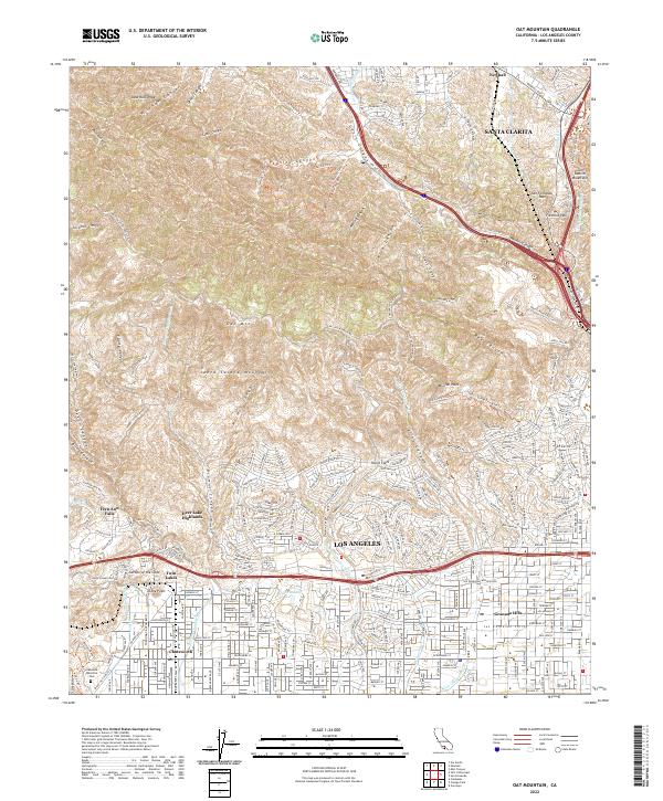 US Topo 7.5-minute map for Oat Mountain CA