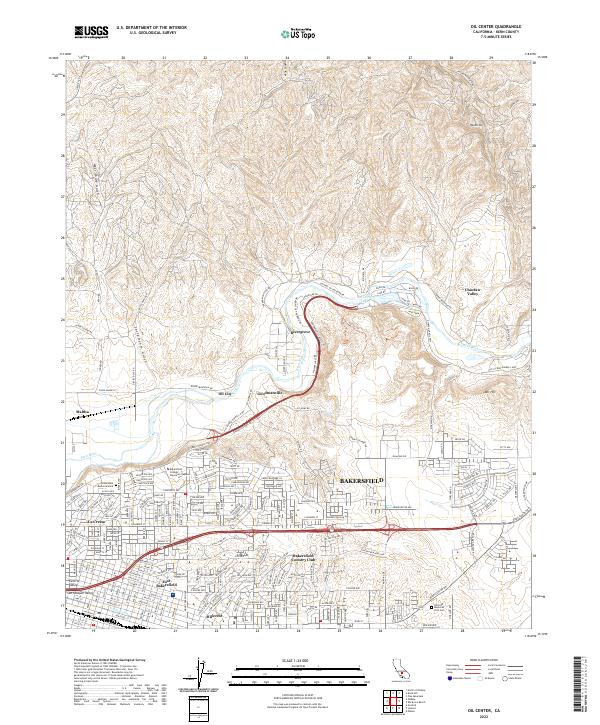 US Topo 7.5-minute map for Oil Center CA