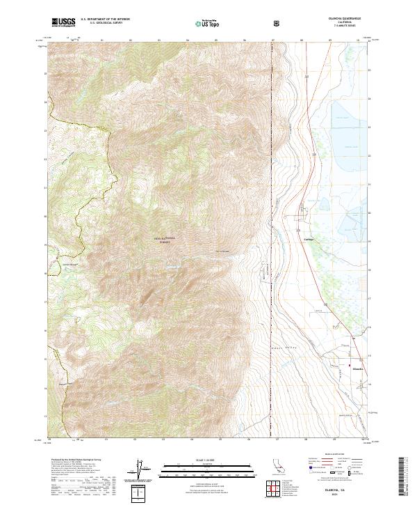 US Topo 7.5-minute map for Olancha CA